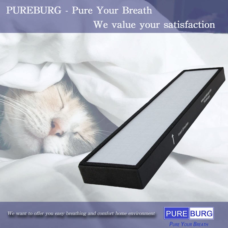 PUREBURG Replacement Filter Compatible with Hunter F1701HE/21 30613 Fits Hunter HT1701 HT1701BB F1701HE/PM 30100 30100B 30100W Air Purifiers,H13 HEPA 3-Stage Filtration, 1-Pack - Image 5